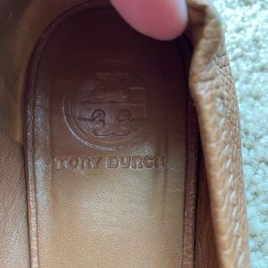 Tory Burch tan leather used flats